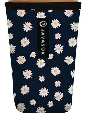 JAVASOCK Cold cup Sleeve-Daisy Chain Design-LARGE CUP SIZE (30-32 oz)-NIP